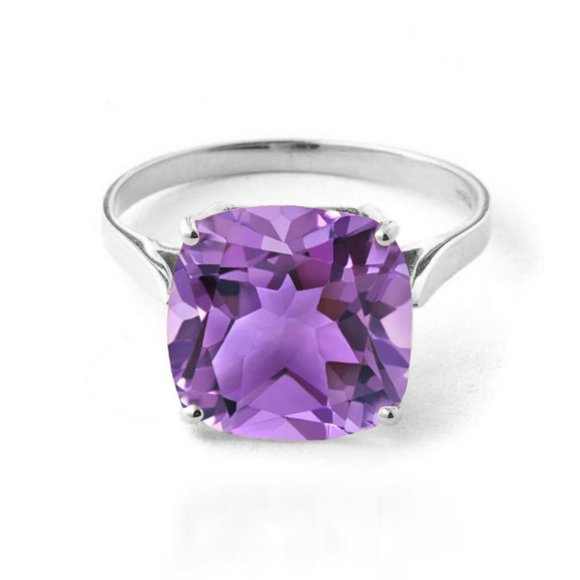 14K. GOLD RING WITH  CHECKERBOARD CUT AMETHYST - Picture 1 of 9